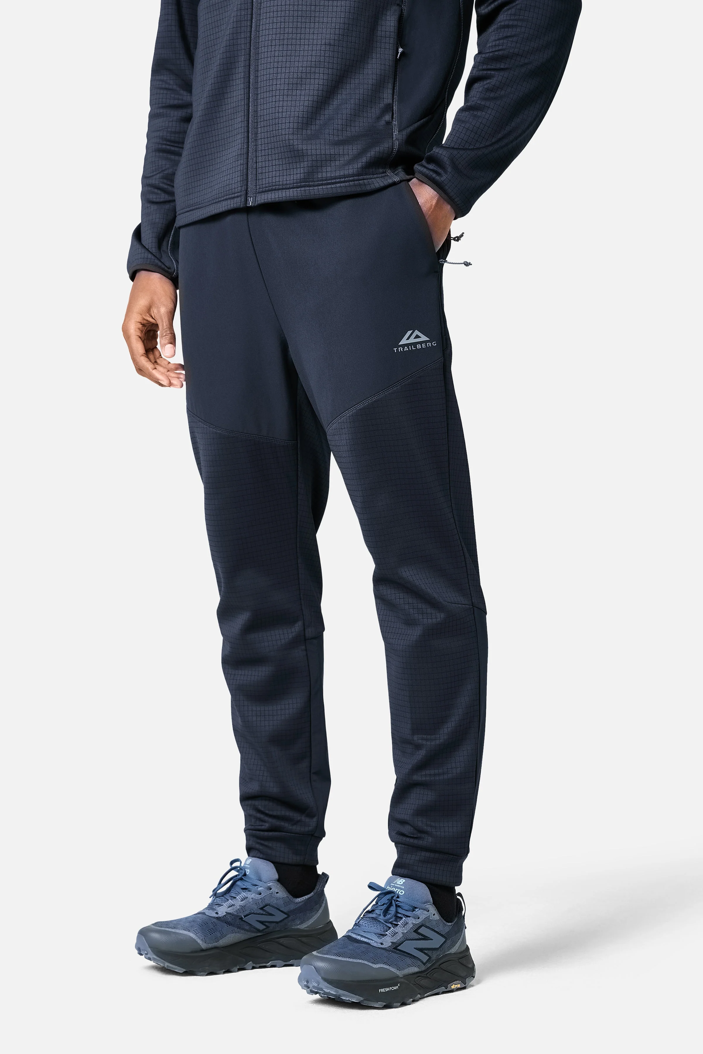 District Gridded Fleece Tracksuit - Deep Ocean/Storm Grey - Image 10