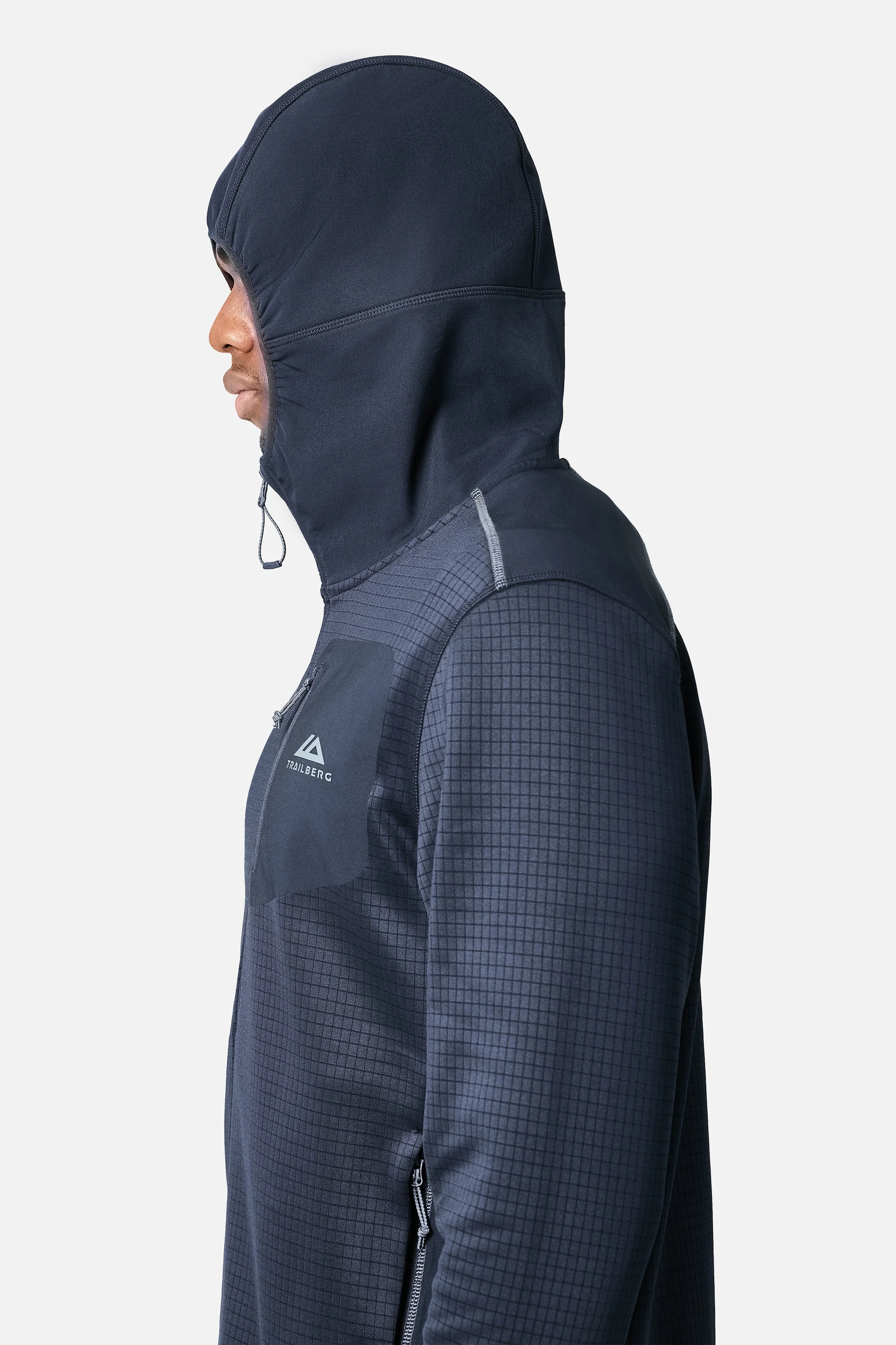 District Gridded Fleece Tracksuit - Deep Ocean/Storm Grey - Image 9